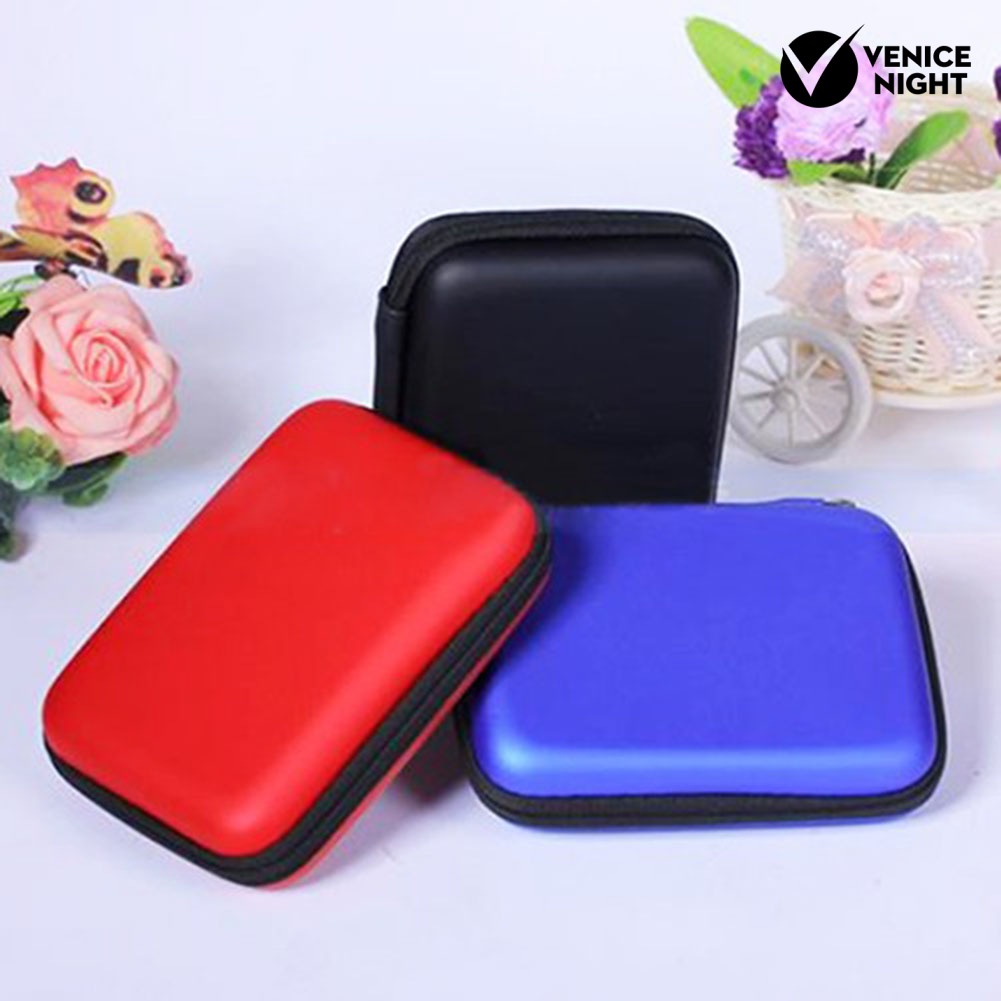 (VNEP) (Berkabel) Portabel Ritsleting Penutupan Earphone 2.5 inch Hard Dive Memory Card Storage Case Bag