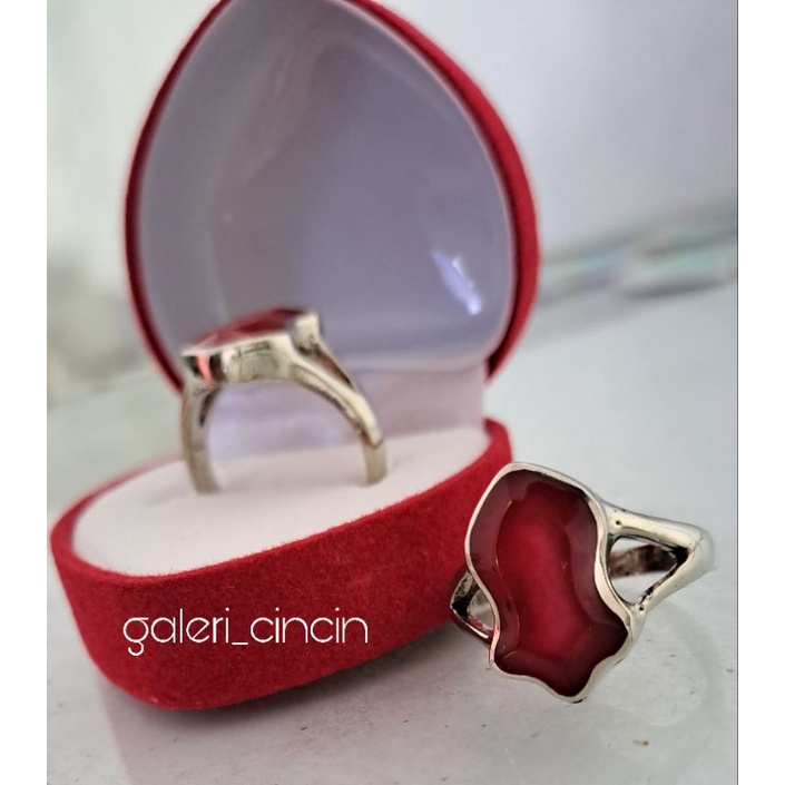 cincin terompah wanita merah(polos)