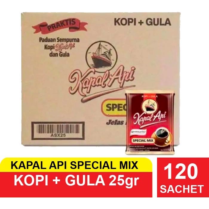 

1 DUS KAPAL API MIX 120 X 25G SACHET KOPI GULA BUBUK INSTANT 2 IN 1