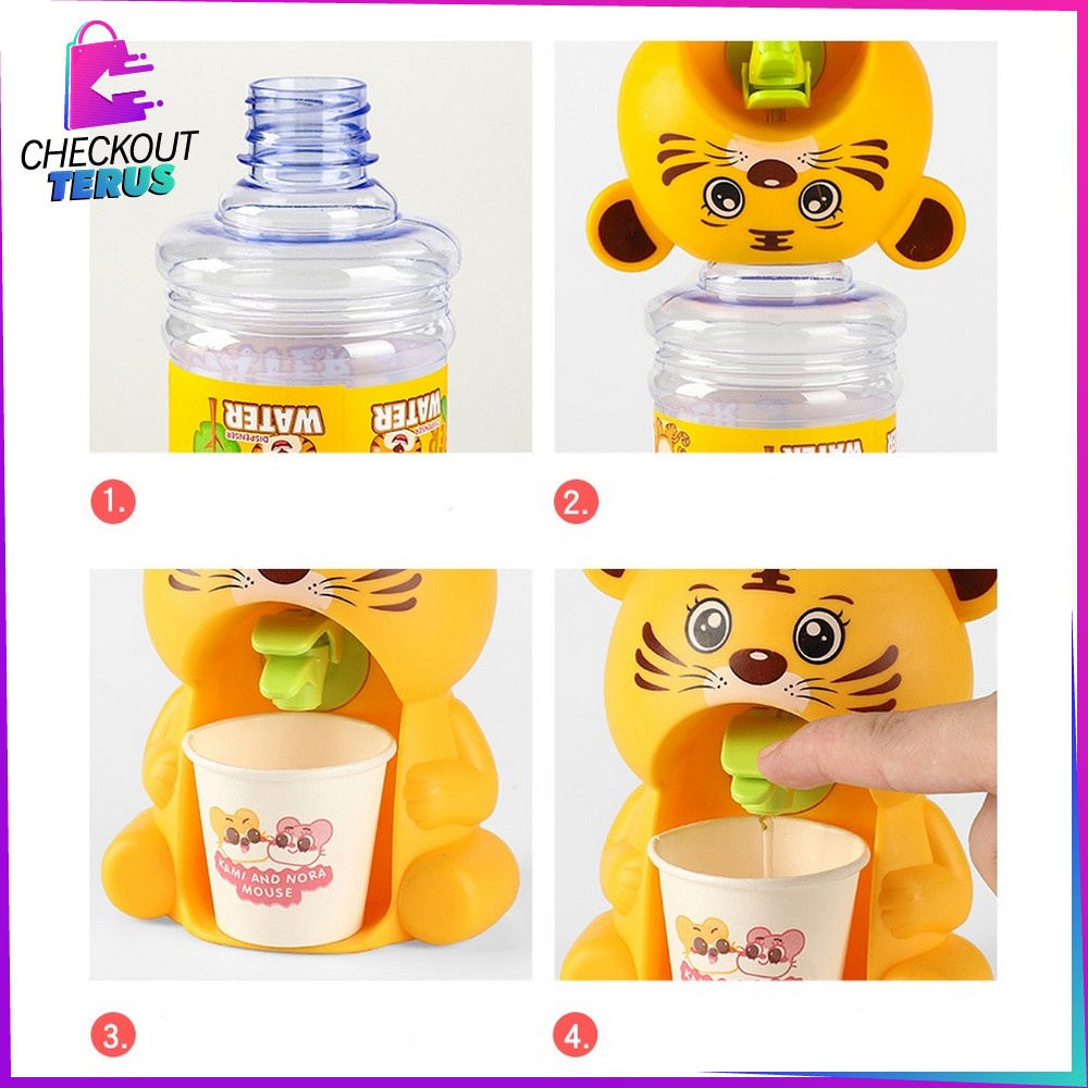 CT M295 Dispenser Mini Air Minum Anak Karakter Bebek Kartun Mainan Tempat Air Minum Dispenser Air Galon Portable