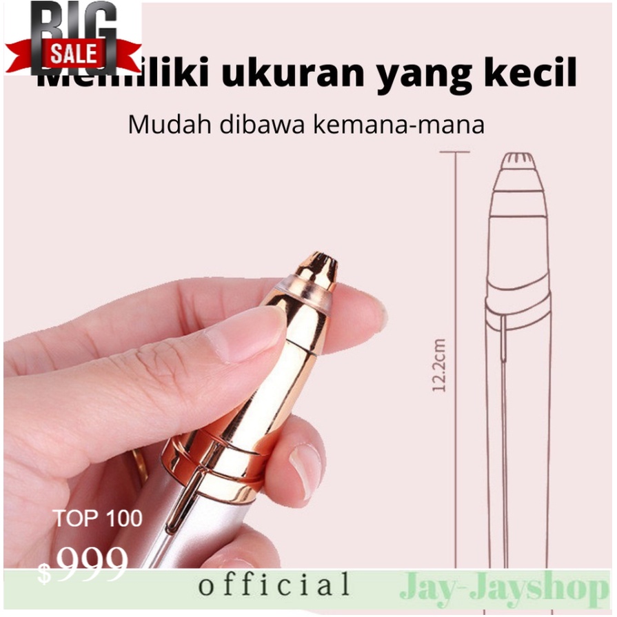 Alat Cukuran Pencukur Flawless RECHARGABLE Cukuran Alis Elektrik Tanpa Rasa Sakit Eyebrow Hair Trimmer Cukur Alis (PAKAI BOX) TERLARIS