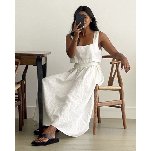 Savana Beachwear - ALBA SOL Set baju pantai wanita pantai rok maxi fashion korea linen set