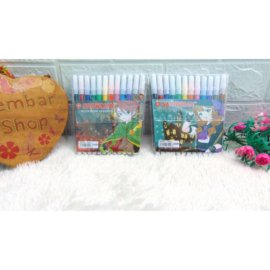 

PW-12A/108-S12 Spidol Snowman Marker 1 Pack 12 Warna Spidol Shining TERMURAH!