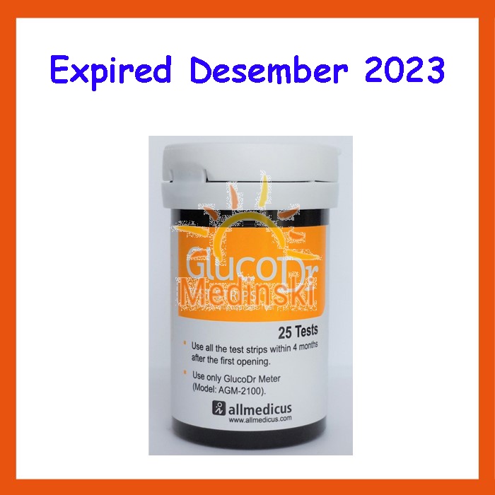(Original) Strip GlucoDr BioSensor Isi 25 Stik Kode 8 Gluco Dr Tes Cek Gula Darah GDS AGM-2100