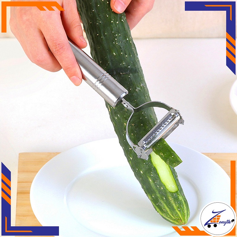 Peeler Stainlees  2 in 1 / Alat Pengupas Kulit Buah &amp; Sayur