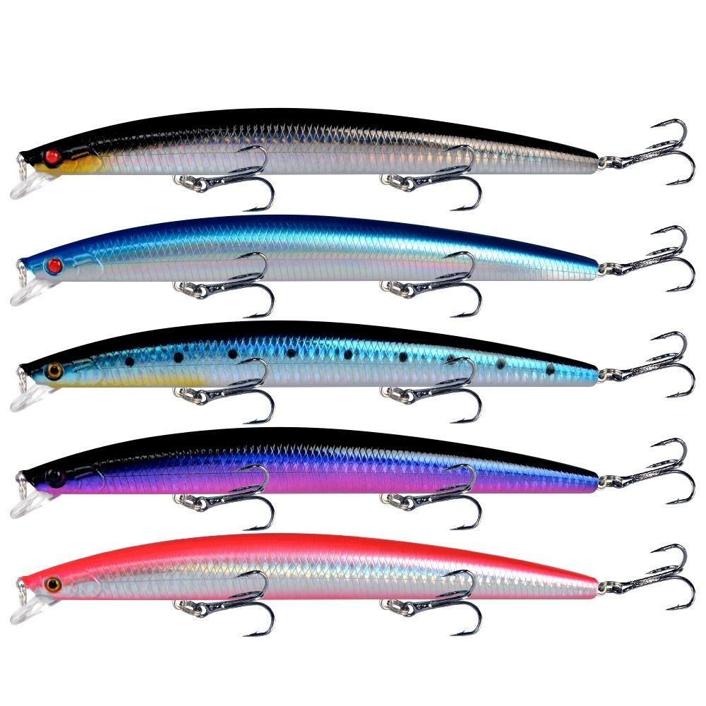 Top Floating Minnow Baits Umpan Tembakan Panjang Tackle Striped bass Minnow Lures