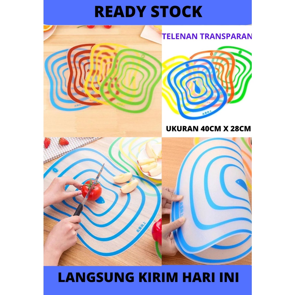 TALENAN TRANSPARAN FLEXIBLE BESAR UK 40X28CM alas serbaguna telenan