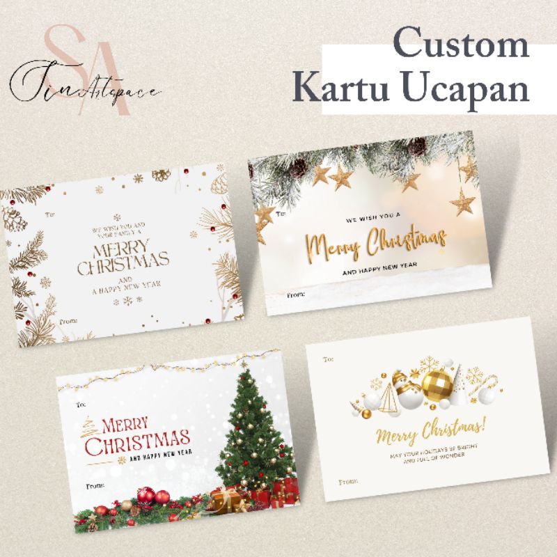 Jual Cetak Kartu Ucapan Natal Dan Tahun Baru Merry Christmas And Happy