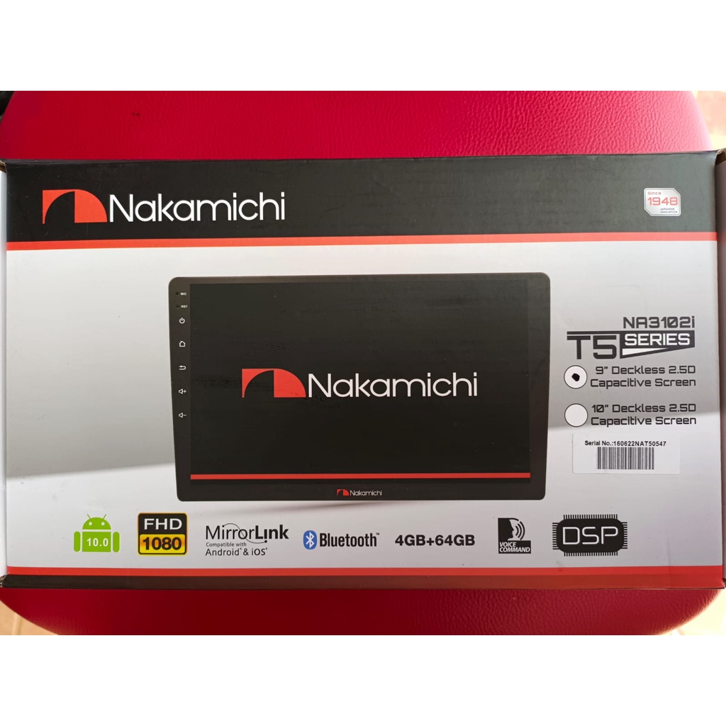 Nakamichi NA3102i T5 Android 9 inch Ram 4GB Rom 64GB Head unit 9inch