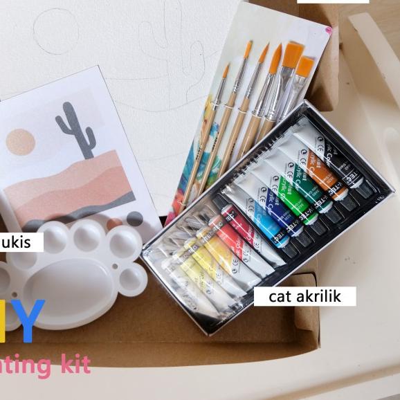 

Paket Melukis Aesthetic Paint By Number 20 x 20 painting kit Komplit - Paket 3