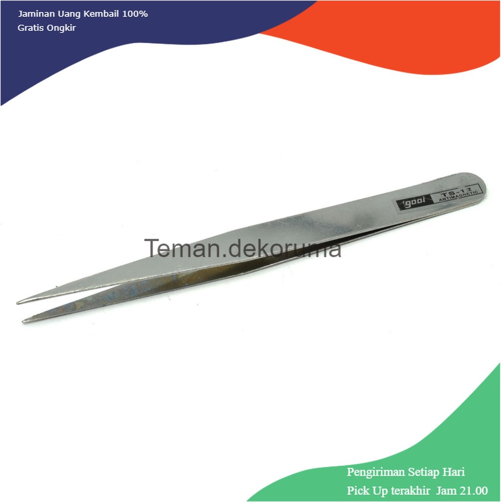 TD - PR2 GOOI Pinset Lurus Stainless Steel Laboratorium - TS-12