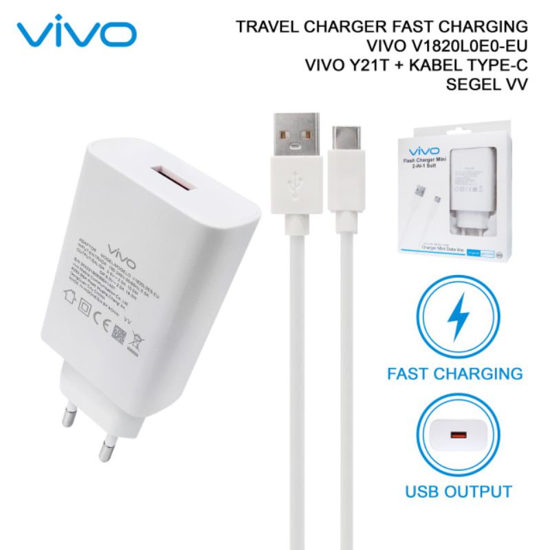 CHARGER VIVO MICRO TYPE-C V1820L0E0-EU 3A ORIGINAL FAST CHARGING