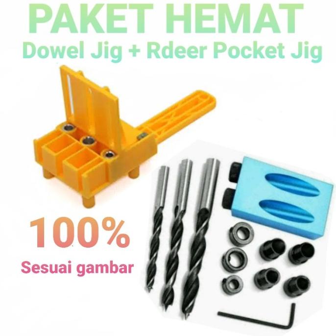 Paket Hemat Dowel Jig + Rdeer Pocket Hole Jig