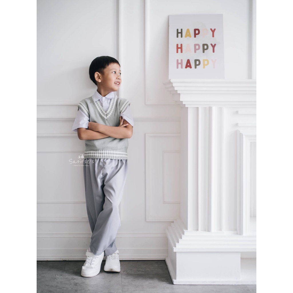 SAOIRSE'S Suga Uniform - Setelan Seragam Anak Perempuan Laki Laki Korean Rompi Rajut PAUD/TK Grosir
