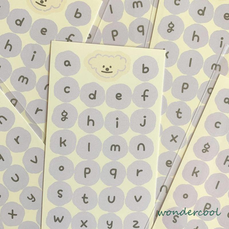 Stiker Alpabet Huruf Angka Kartun Lucu Beruang Stiker Untuk Dekor Buku Jurnal / Diary-Won