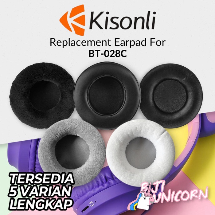 Earpad Earcup Ear Cushion Kisonli BT-028C BT 028 C Busa Bantalan Foam - Leather Black