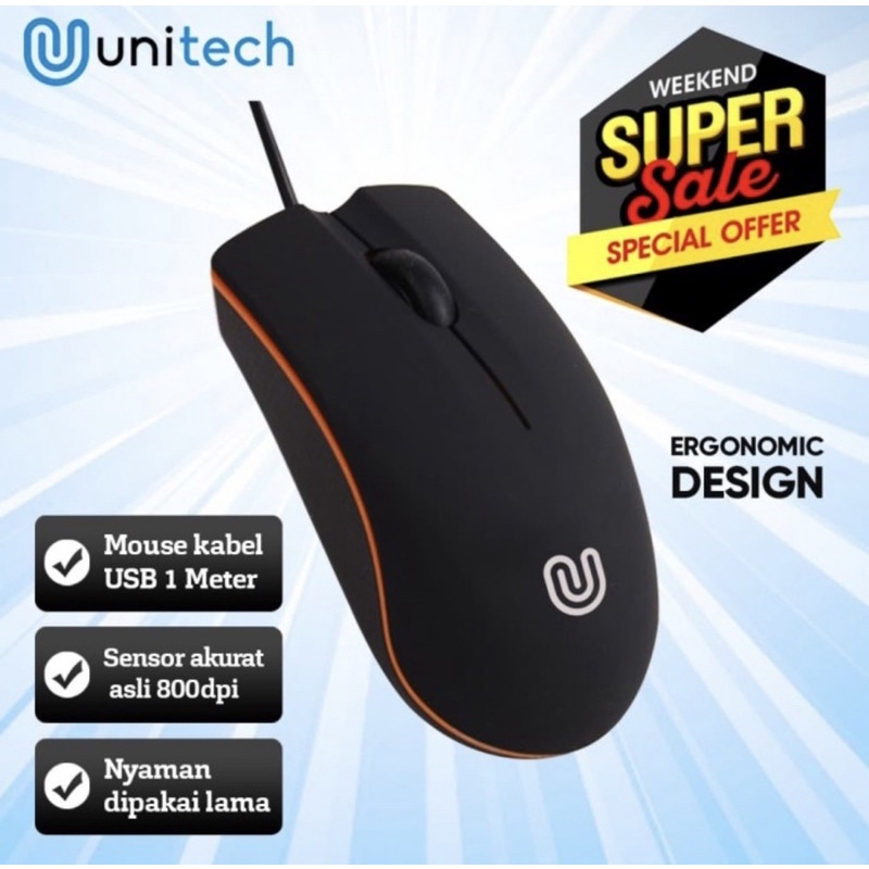 Mouse Unitech Murah M20 Optical USB Mouse