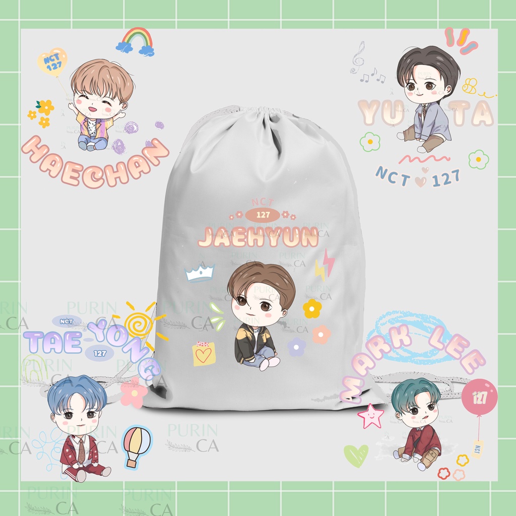 Tas Serut / Tote bag Kanvas NCT127 cartoon cute