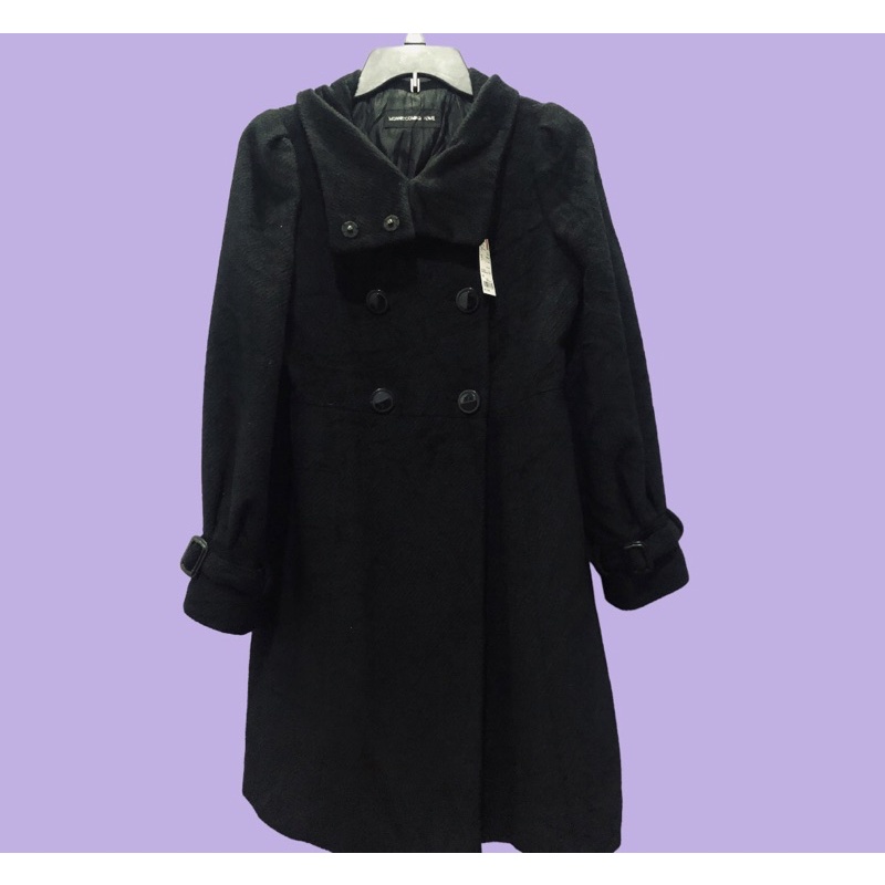 LONG COAT WOL HITAM MEWAH
