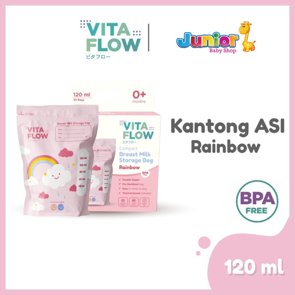 VITAFLOW Kantong ASI 120ml - Double Zipper Anti Bocor