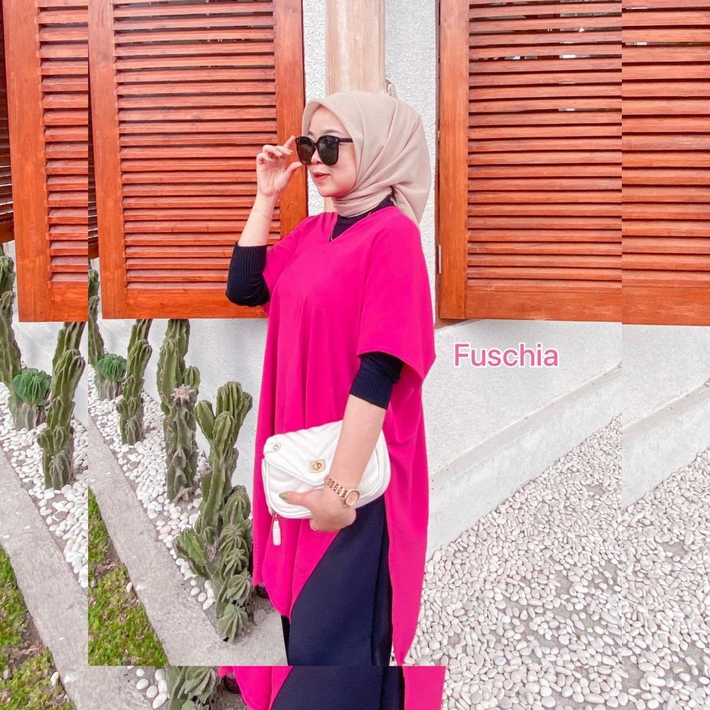 (KJI) TUNIK KAUREEN OVERSIZE ATASAN WANITA CRINCLE AIRFLOW