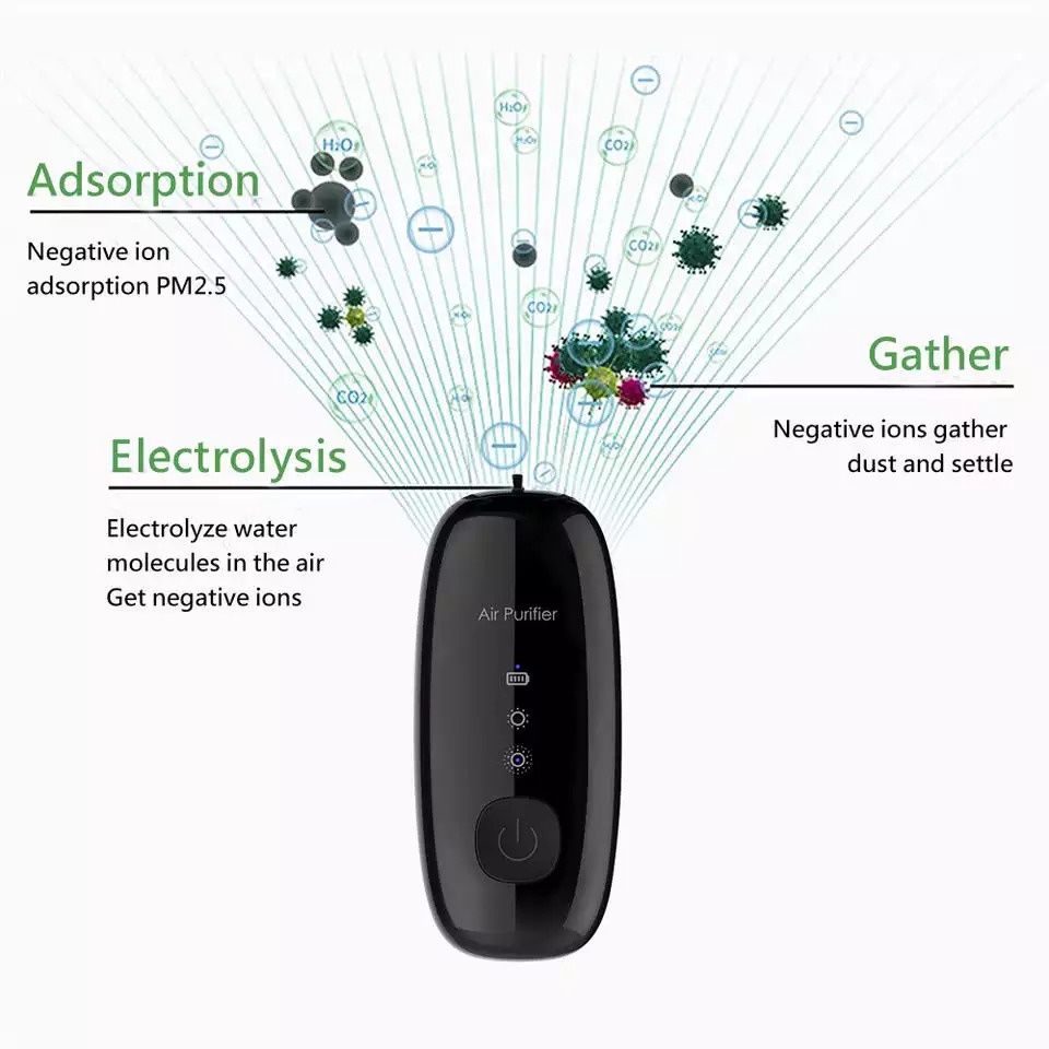 Kalung Portable Air Purifier Necklace Air Purifier Ionizer Original Wearable