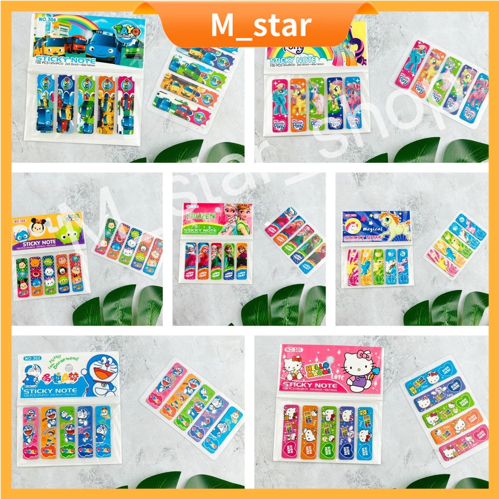 

Pembatas buku plastik/post it plastik/bookmark/sticky note plastic/sticker 1 set 100