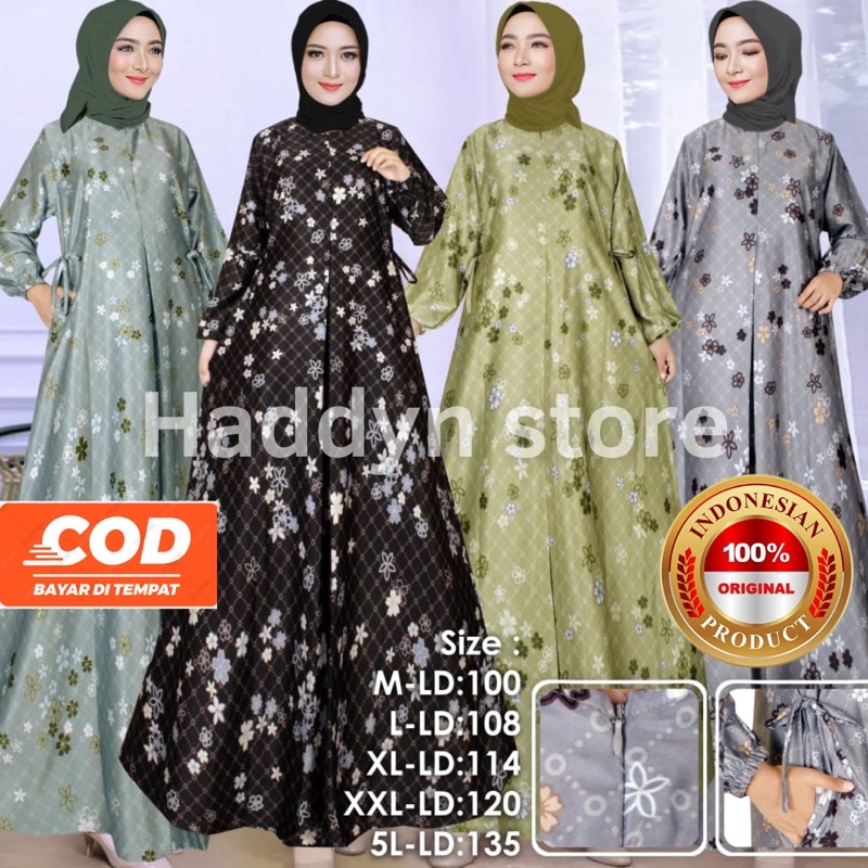 [Ready Jumbo Ld 135 ]Gamis Semi Sutra/Gamis Pesta Silky  /Gamis Motif Lebaran Terbaru/Gamis Motif Mawar