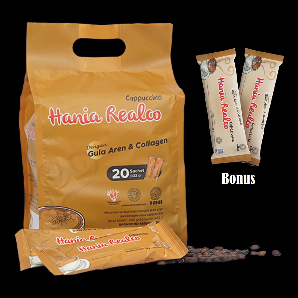 

Minuman Kopi HANIA REALCO CAPPUCCINO - bonus rasa Coffee latte 3 pcs
