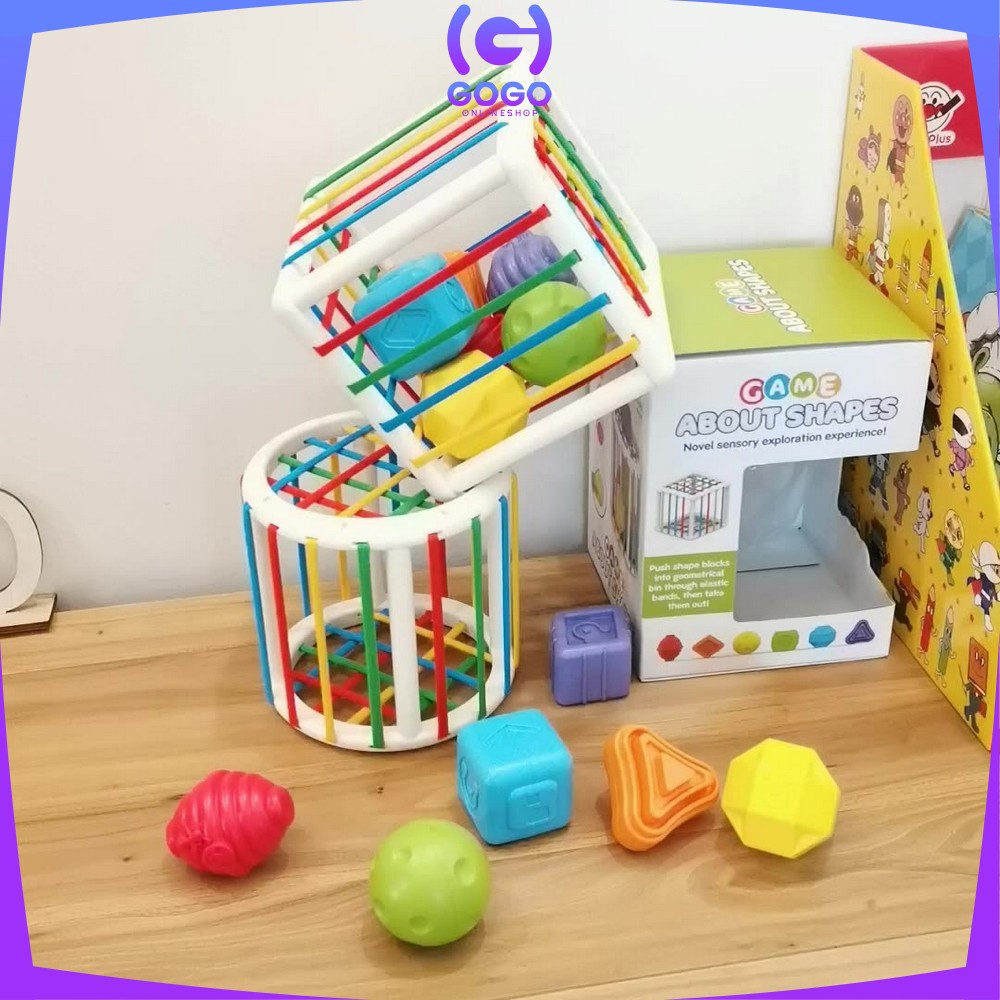 GOGO-M196 Mainan Rainbow Puzzle Kerincingan Bayi Sorting Puzzle Mainan Edukasi Anak Montessori Toys