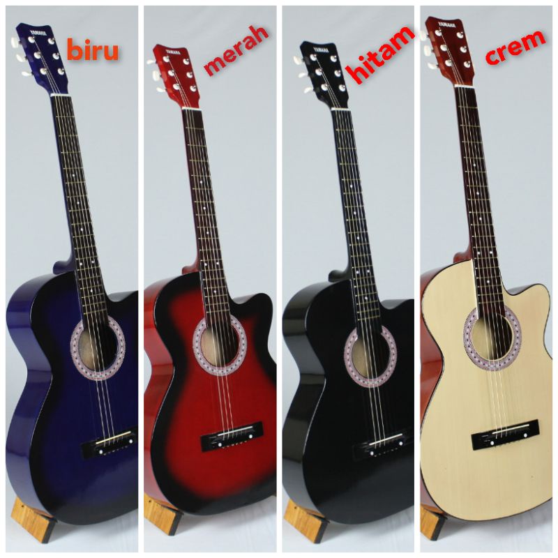 gitar akustik buat pemula komplit bonus tas dan paking kayu