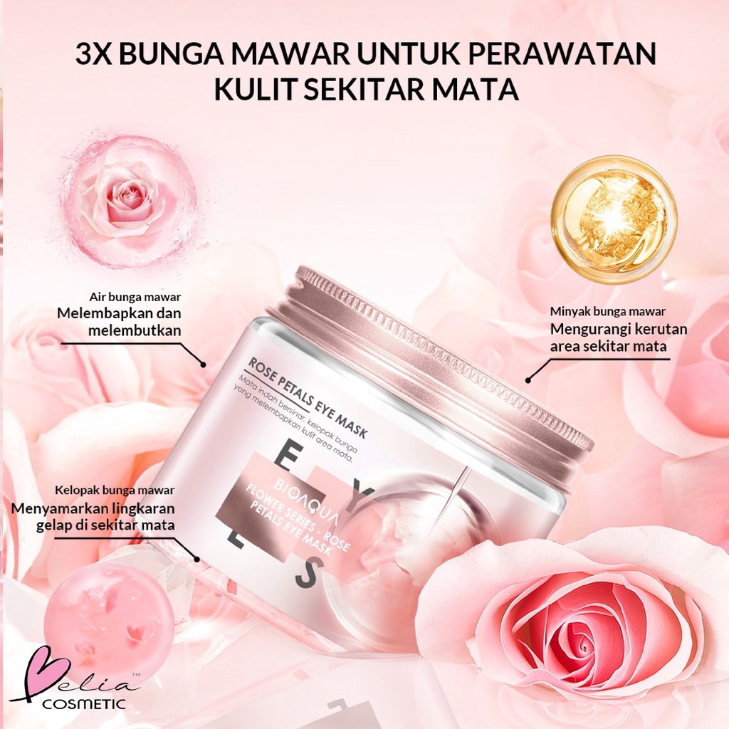 ❤ BELIA ❤ BIOAQUA Flower Series Rose Petals Toner 250ml | Rose Petal Mask 120g | Eye Mask 140g/80pcs | Masker Mata |Skincare mengandung essens kelopak mawar | BPOM