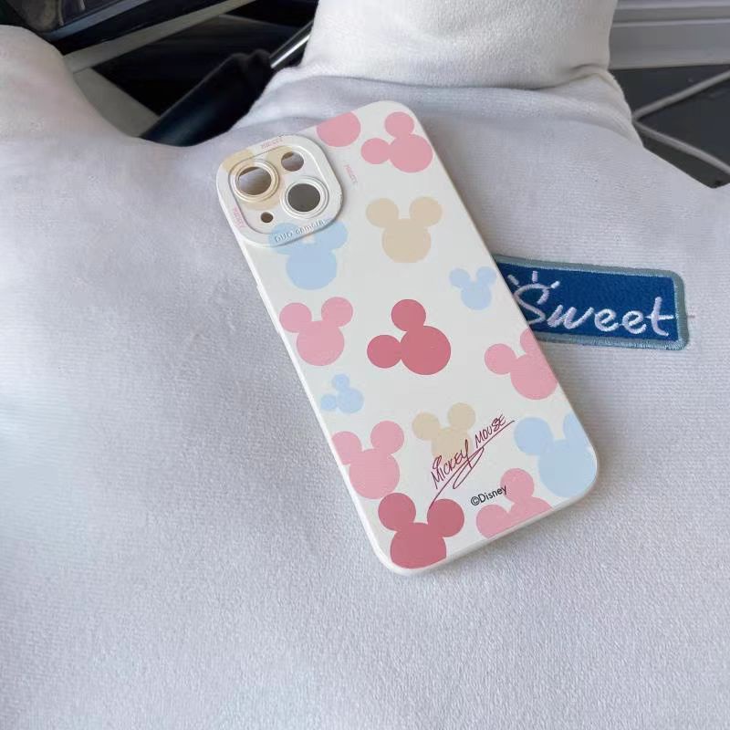 Ins Soft Case TPU Motif Mickey Mouse Untuk iPhone 14 14pro 14Plus 14prm 13 13prm 11 7Plus 8Plus Xr XS 12pro Max