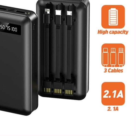 PowerBank 20000 mah Power Bank Murah Mini Dual USB LED BASIKE Fast - Putih 20000mah