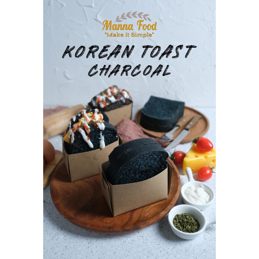 

Manna Food Korean Toast Bread / Roti Jiwa Egg drop Hitam CHARCOAL