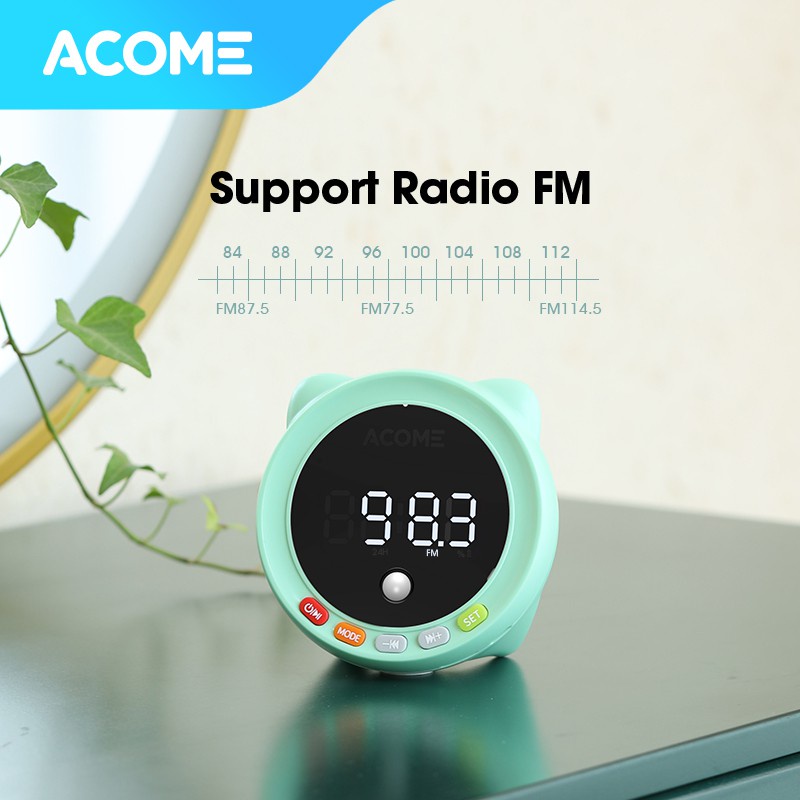 ACOME Speaker Jam Watch Bluetooth 5.0 Alarm Auto Brightness Sensor A9