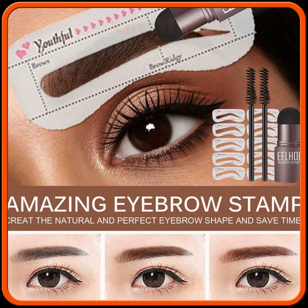 Cetakan Alis Tempel Eyebrow Powder Stamp Set - WZT13