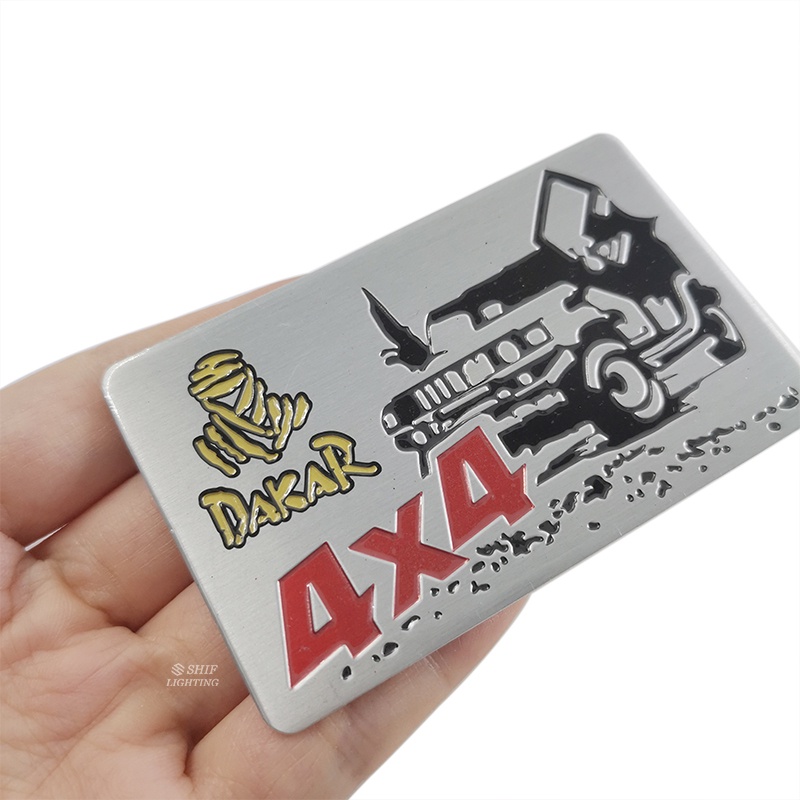 1pc Stiker Emblem Logo DAKAR Rally Racing 4X4 Bahan Aluminum Untuk Dekorasi Mobil Jeep / Truk / Motor / Sepeda