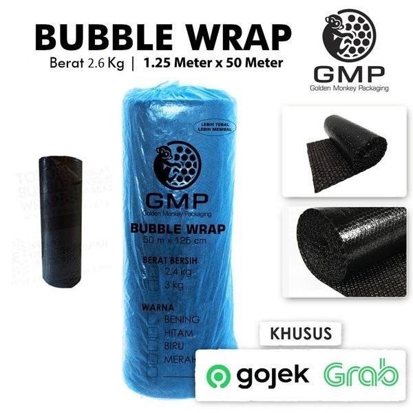 

Bubblewrap GMP Hitam 2.6kg Bubble Wrap 50 Meter x 1.25 Meter - RADIA INDostORE