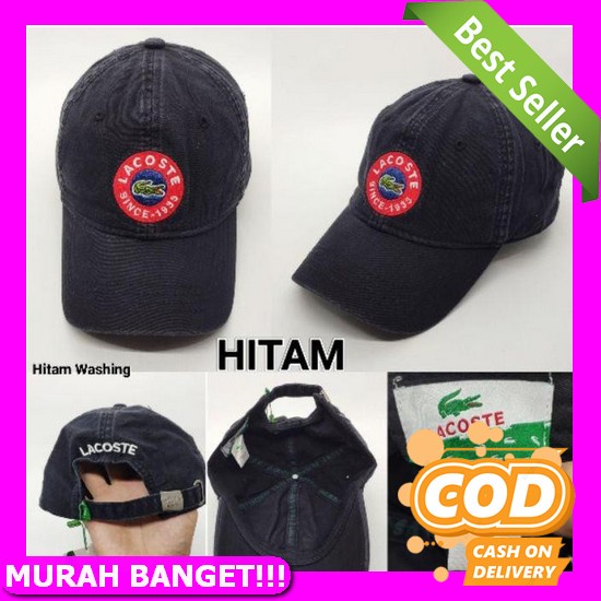 Topi Pria Topi Jaring Topi Trucker Original Saka Black Gray Topi Lacoste Golf Baseball Unisex Cotton