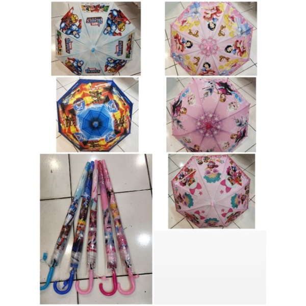 Payung Karakter Anak Payung PVC Anak + Pluit