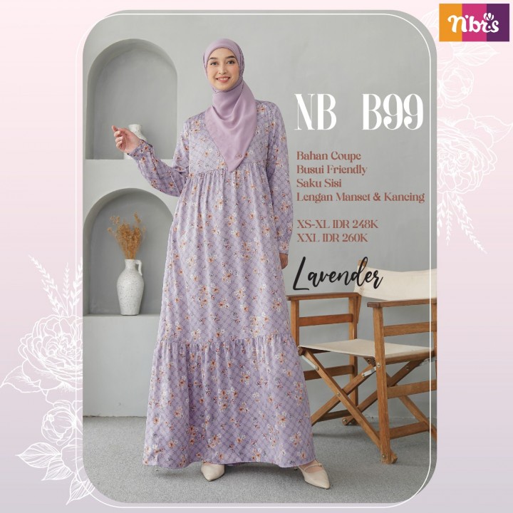 Gamis Nibras Terbaru NB B99 / Gamis Dress Maxy / Fashion Muslim Nibras