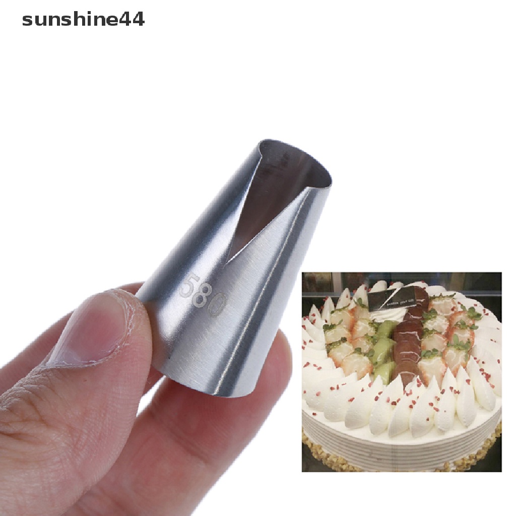 Sunshine 1PC Spuit Piping Icing Bentuk Bunga Bahan Stainless Steel Untuk Dekorasi Kue