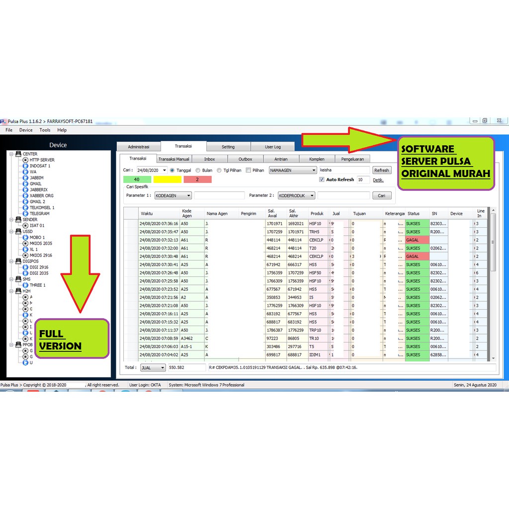 APLIKASI / PROGRAM / SOFTWARE SERVER PULSA MURAH ORIGINAL