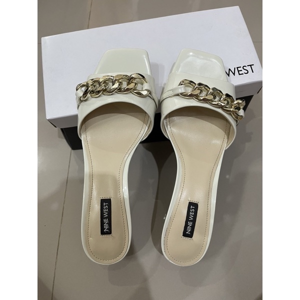 Nine West Heels White Sandal Wanita Kondangan Party Authentic