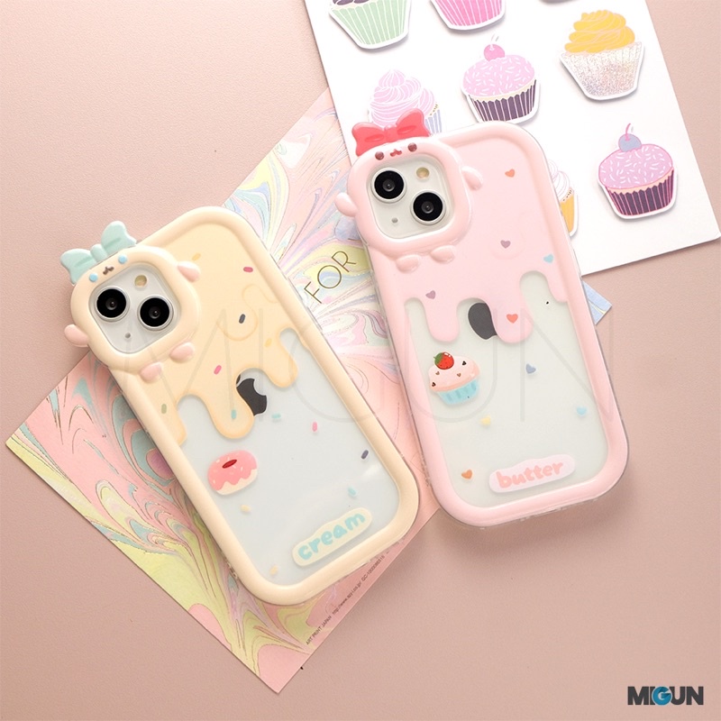 Cute! Butter Cream Case - Case for iPhone 7+ 8+ X XS XR XSMAX 11 12 13 MINI PRO PROMAX 14 14PLUS 14PRO 14PROMAX