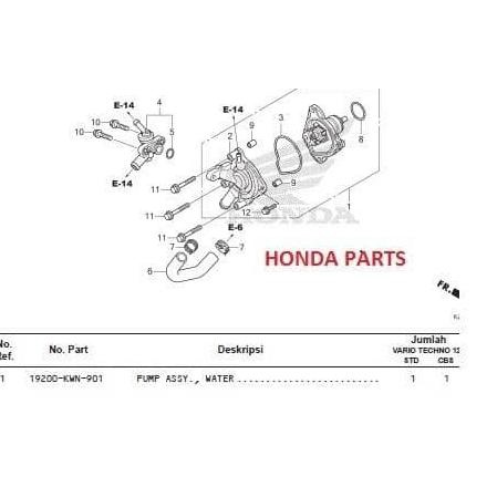 Pompa Air Radiator Pump Assy Water Vario 125 Vario 150 Original Ahm