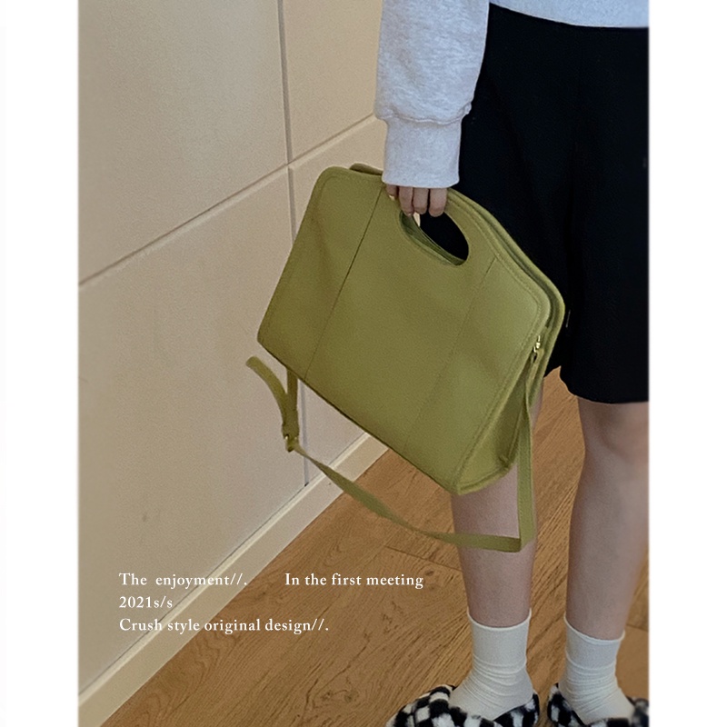 Suhao Korea tas tangan wanita musim gugur dan musim dingin 2021 baru trendi fashion retro tas all-match tas messenger berkapasitas besar