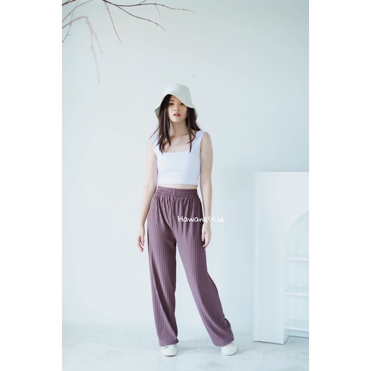 Hornet Pants 785 | Celana Kulot Knit Wanita Tebal - Celana Kulot Highwaist - Cullote Knit Pants