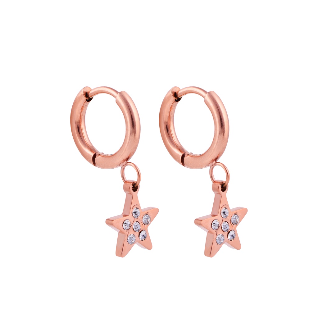 Panlandwoo - Anting Hoop Stainless Wanita Miracle Star